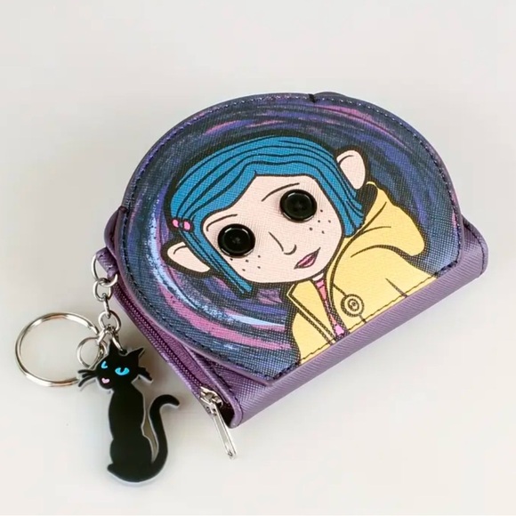 NIP- 3D Coraline Doll Vegan Leather Zippered Wallet - Picture 4 of 7